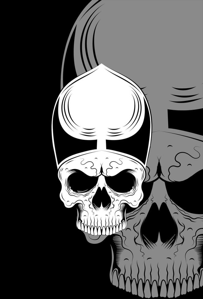 illustration vectorielle de crâne humain et chapeau vecteur