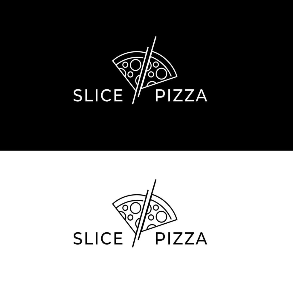 tranche de pizza simple sur deux arrière-plans différents vecteur