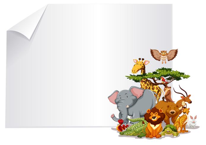 Groupe de cadre de papier animal vecteur