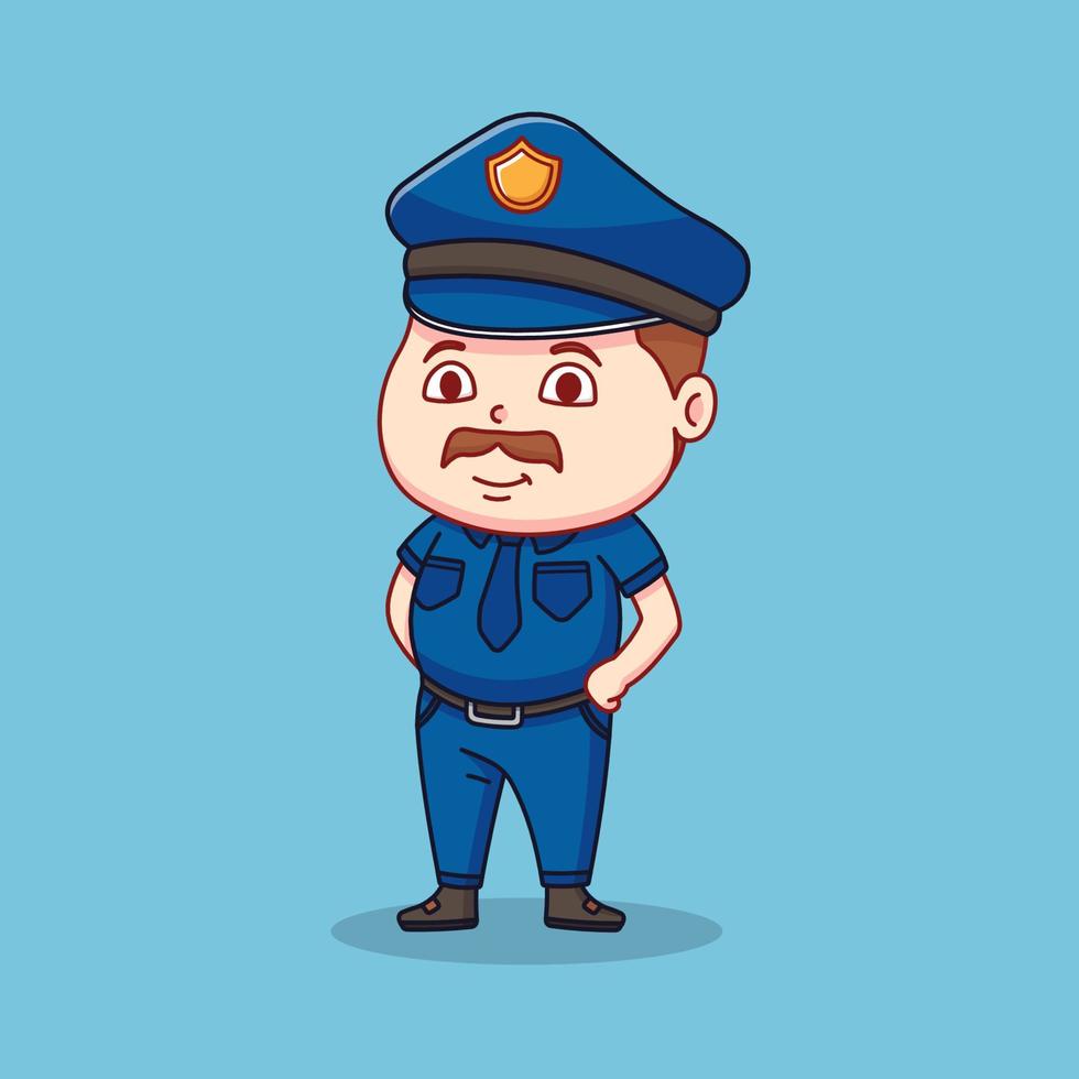 policier dans son uniforme bleu vecteur