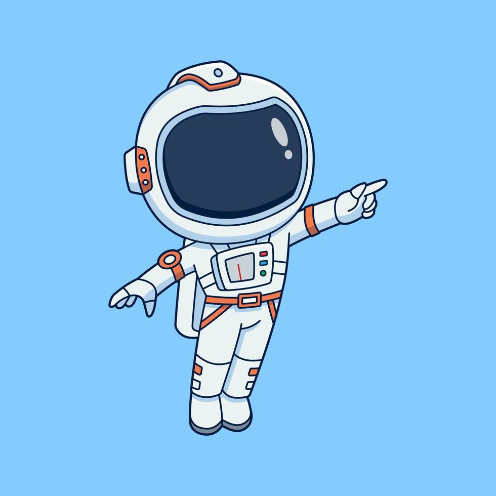 astronaute mignon portant une combinaison spatiale vecteur