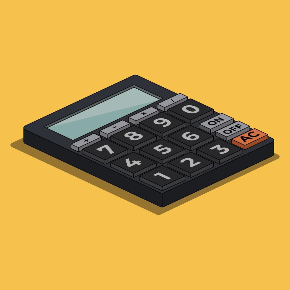 calculatrice isométrique pour la comptabilité et la journée du comptable vecteur