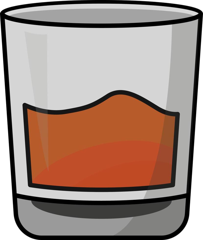 verre à liqueur avec du whisky ou du rhum, illustration vectorielle vecteur