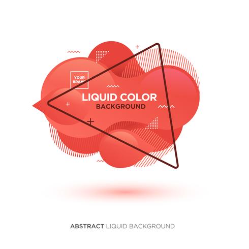 Bannière de couleur corail abstraite Liquid Living avec cadre en triangle et logo plaçant vecteur