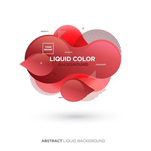 Bannière de couleur rouge liquide abstraite vecteur