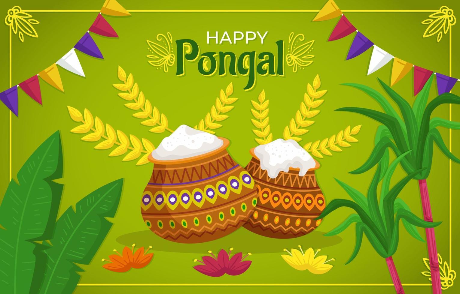 célébration du joyeux fond pongal vecteur