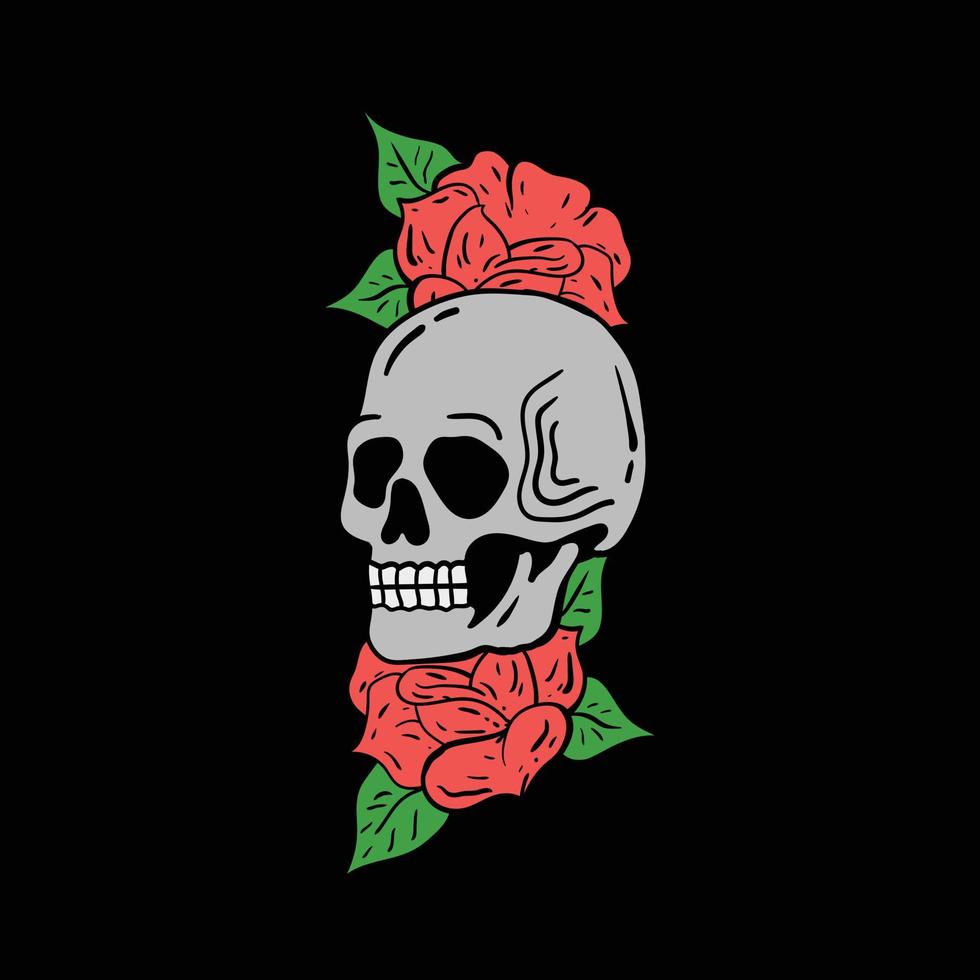 crâne rose illustration impression sur t-shirts sweatshirts et souvenirs vecteur vecteur premium