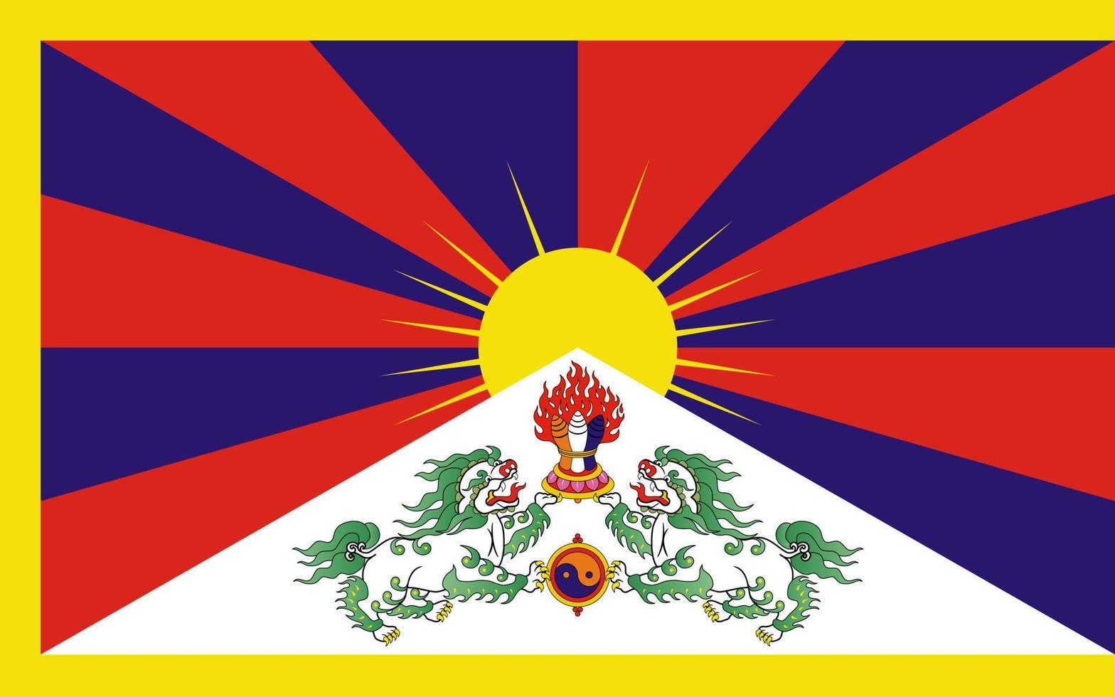 vecteur de drapeau du tibet