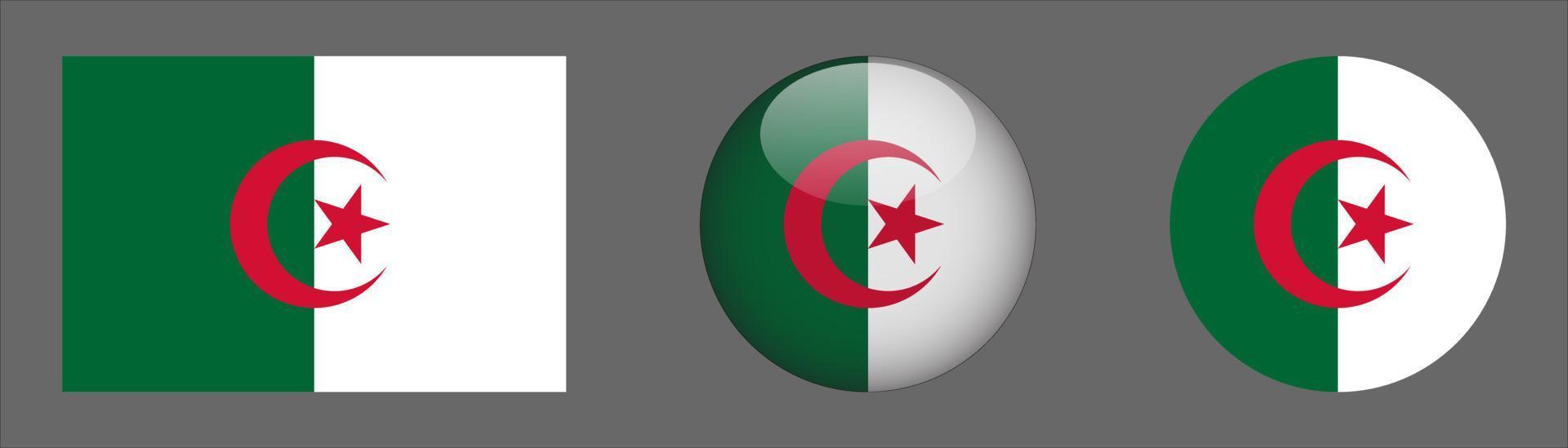 collection de jeu de drapeau algérie, original vecteur