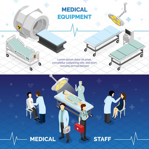 Bannières horizontales pour le matériel médical et le personnel médical vecteur