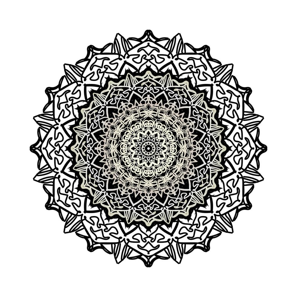 Éléments de décoration d'art mandala à motif circulaire vecteur