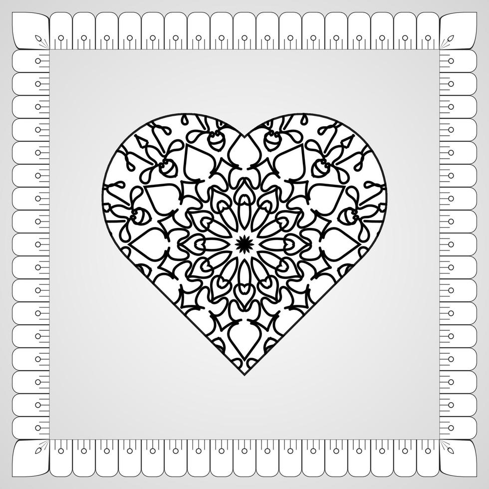 motif circulaire en forme de mandala avec fleur pour la décoration de tatouage mandala au henné vecteur