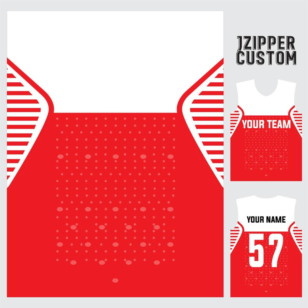 motif sportif rouge et blanc, modèle de motif de jersey vectoriel concept abstrait pour l'impression ou la sublimation des uniformes de sport football volley-ball basket-ball e-sport cyclisme et pêche