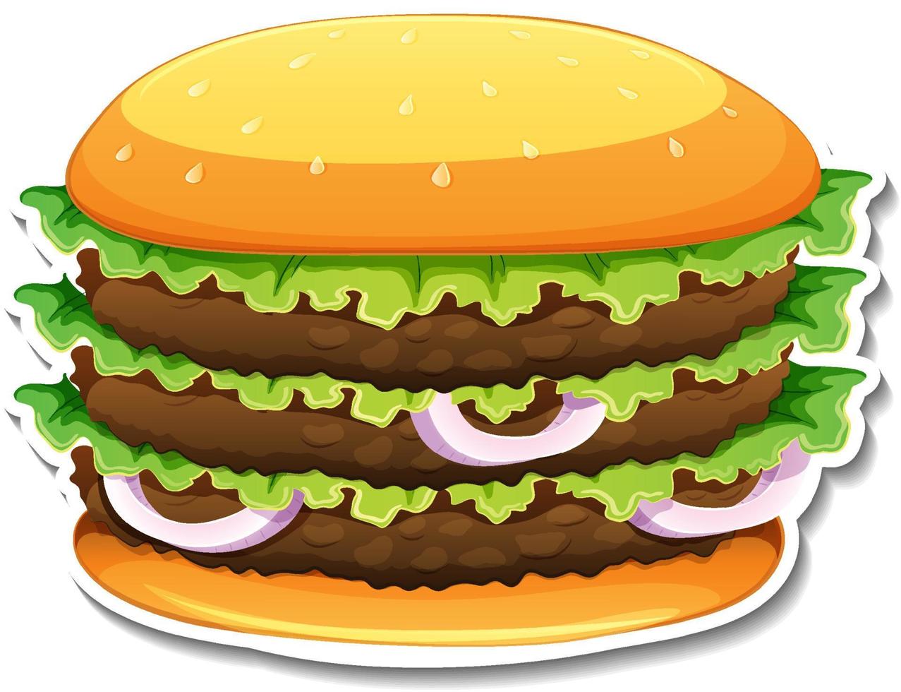 hamburger mégabite en style cartoon vecteur