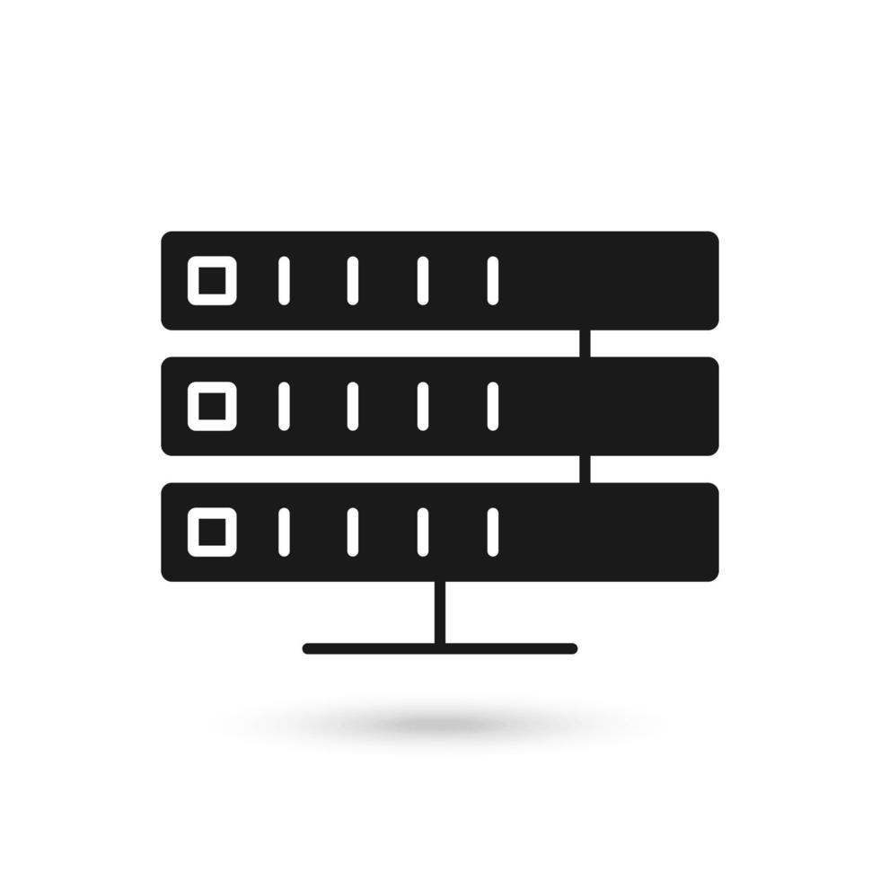 icône de ligne plate d'hébergement de logiciel, illustration vectorielle vecteur