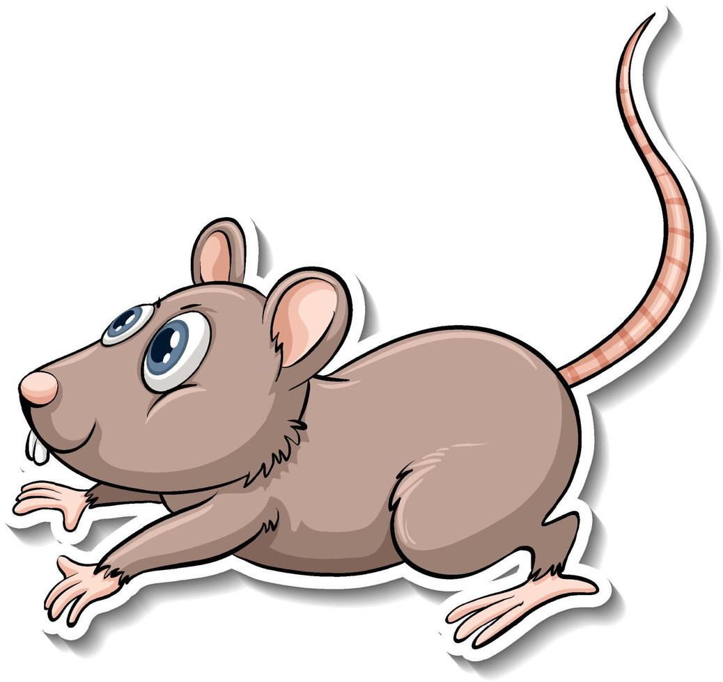 un autocollant de dessin animé d'animal de rat vecteur