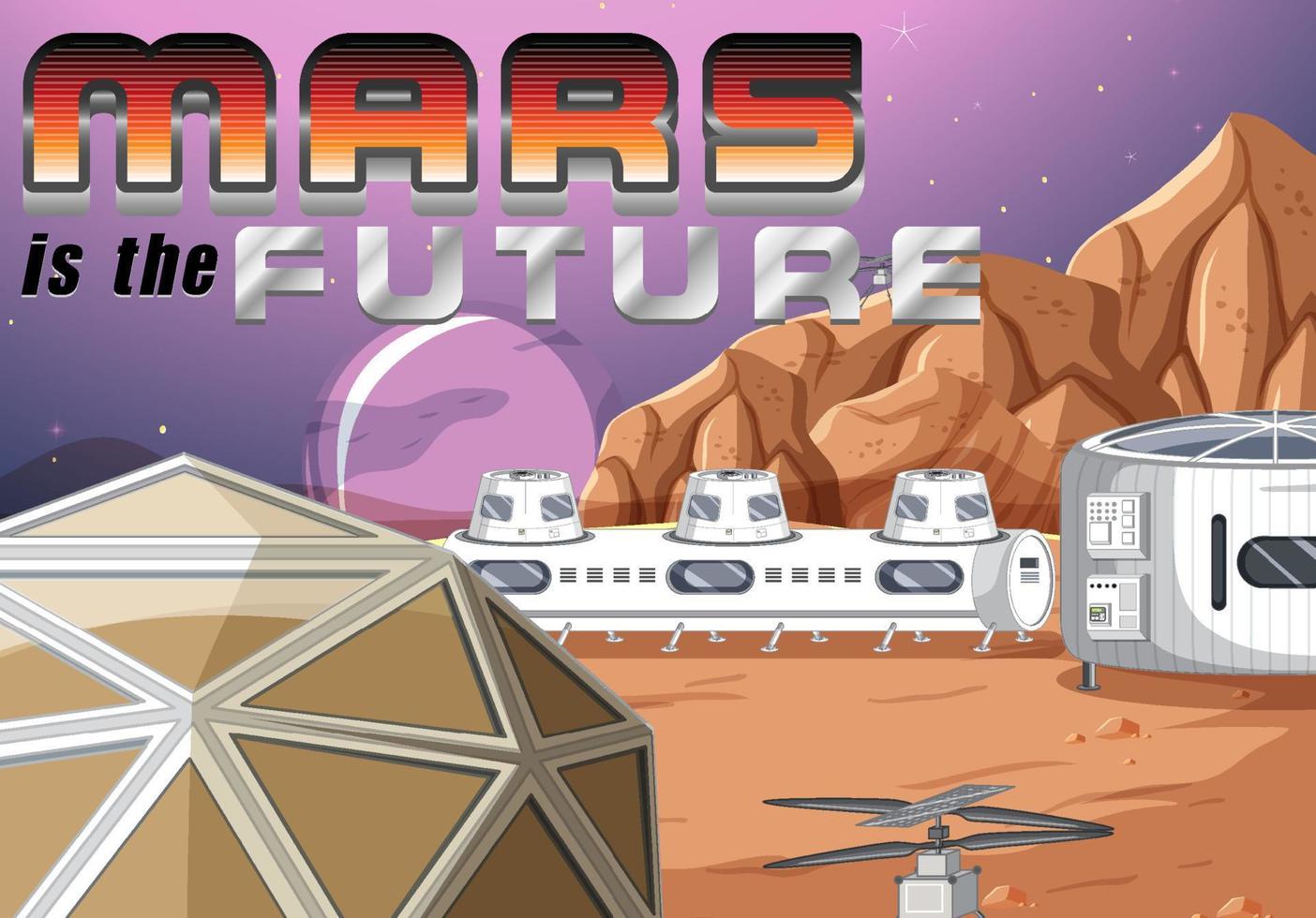 mars est la future conception de l'affiche vecteur