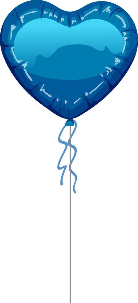 ballon coeur bleu isolé vecteur