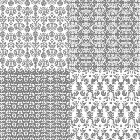 motifs damassé gris et blanc pastel vecteur