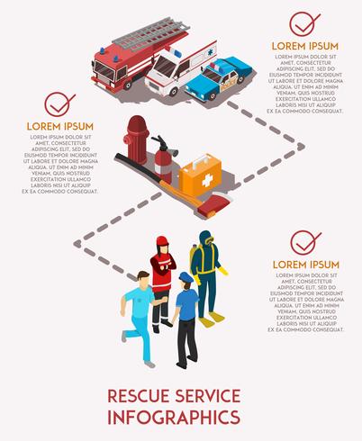 Infographie du service de sauvetage vecteur