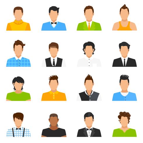 Man Avatar Icons Set vecteur