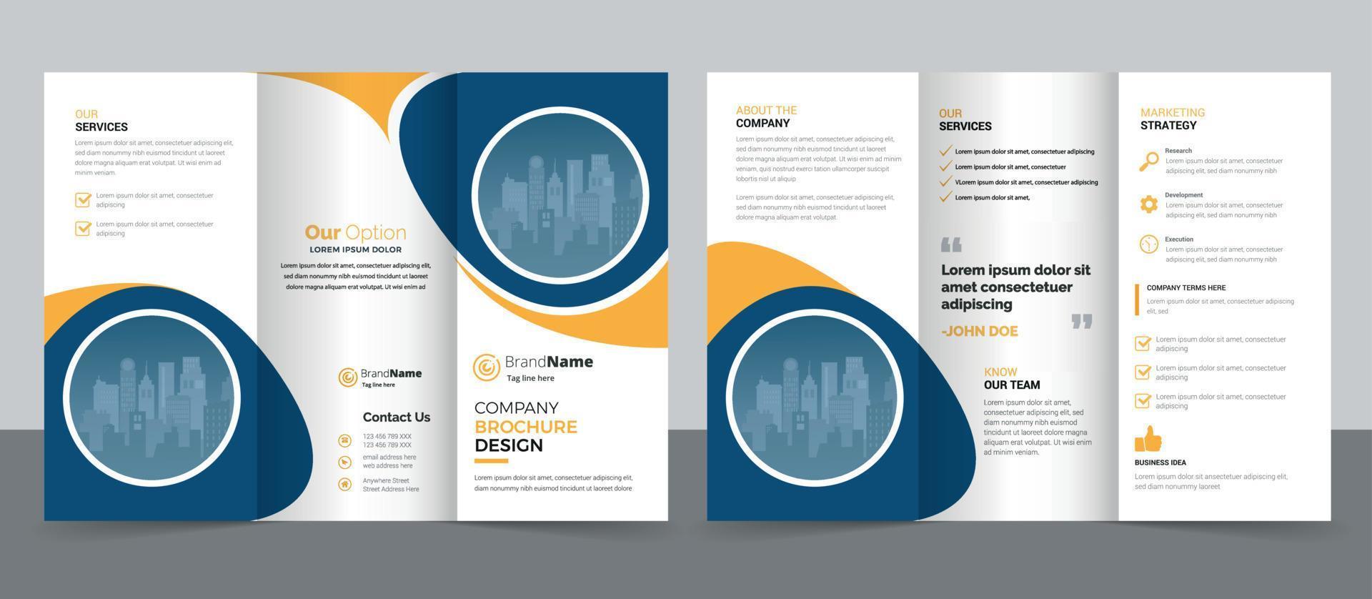 conception de modèle de brochure à trois volets d'entreprise créative. vecteur