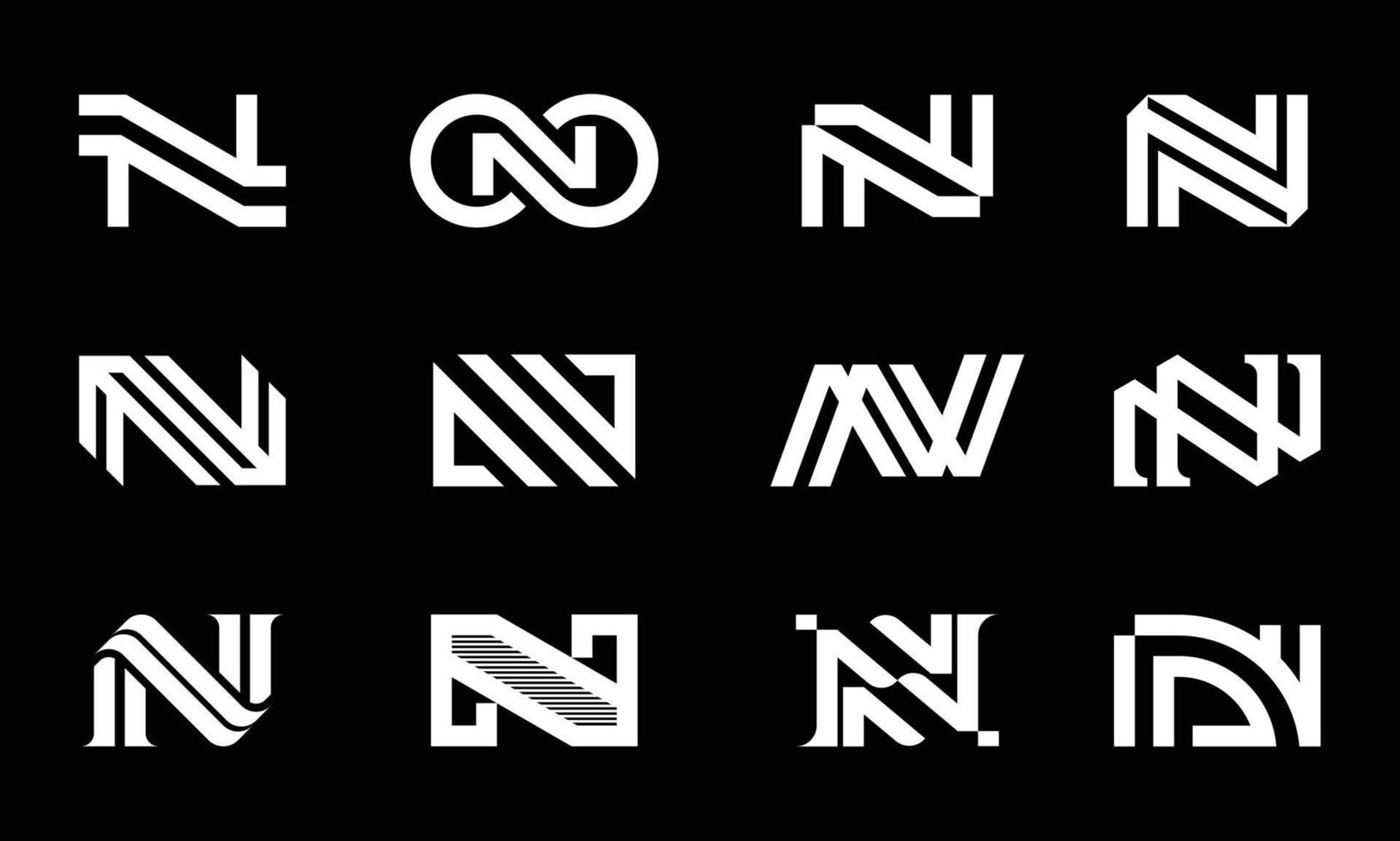 collection de logos monogramme lettre n vecteur
