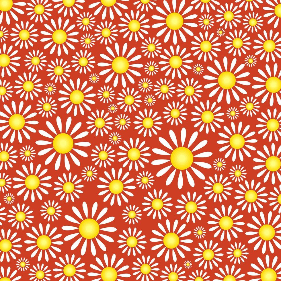 joli motif textile fleur de marguerite vecteur
