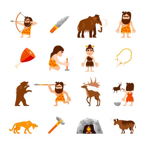 Stone Age Icons Set vecteur