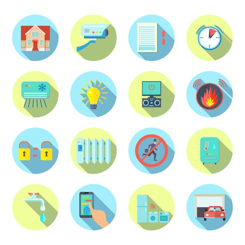 Smart House Round Icons Set vecteur