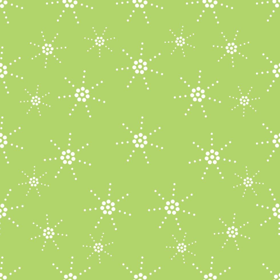 modèle sans couture avec coloré de forme de cercle, belles fleurs blanches sur fond vert. illustration vectorielle. vecteur