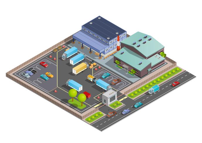 Composition isométrique d&#39;entrepôt vecteur