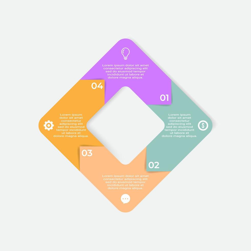 élément abstrait graphique, visualisation des données d'entreprise. diagramme de processus. un diagramme avec des étapes, des options, des sections ou des processus. modèle d'affaires vectoriel pour les présentations. concept créatif pour infographie