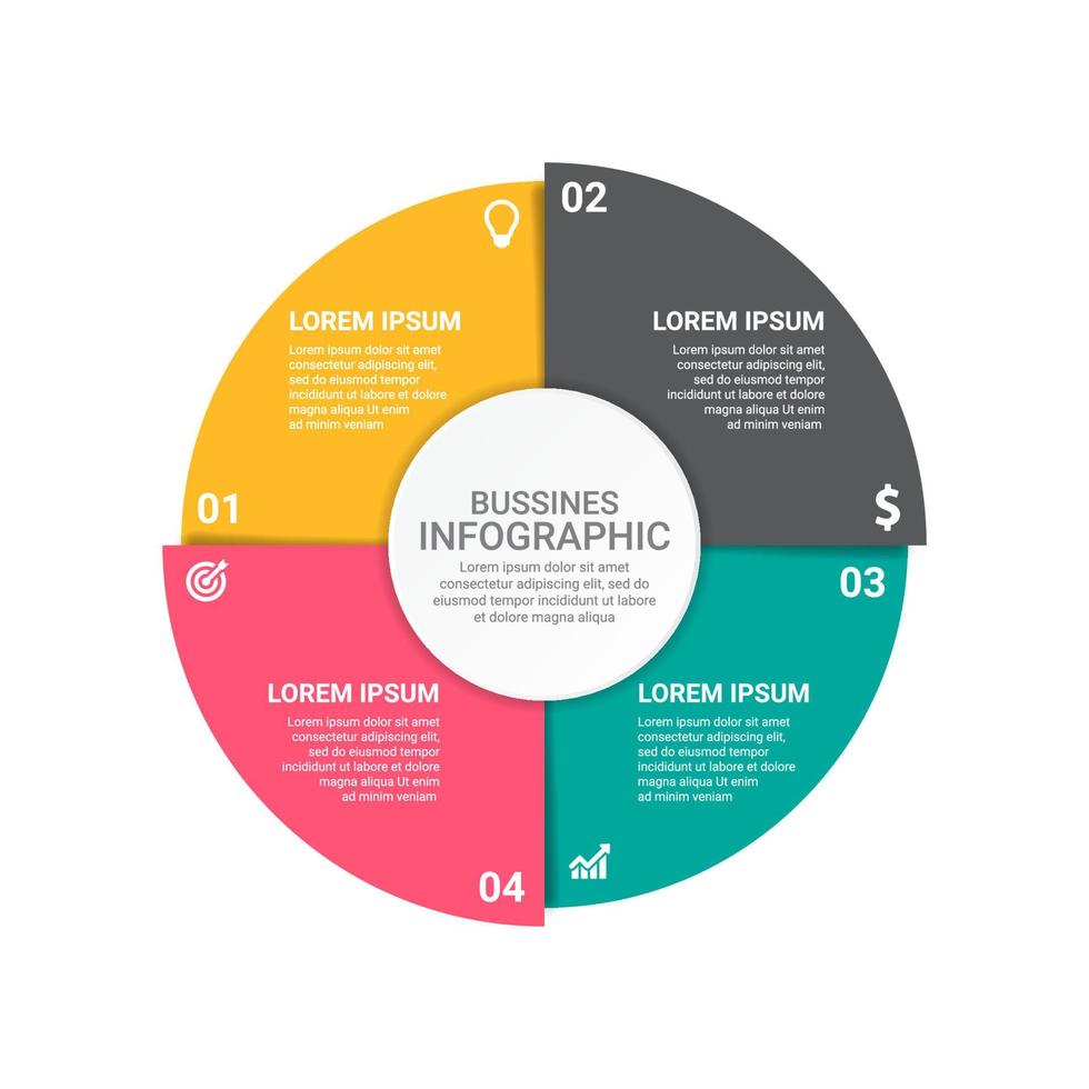 élément abstrait graphique, visualisation des données d'entreprise. diagramme de processus. un diagramme avec des étapes, des options, des sections ou des processus. modèle d'affaires vectoriel pour les présentations. concept créatif pour infographie