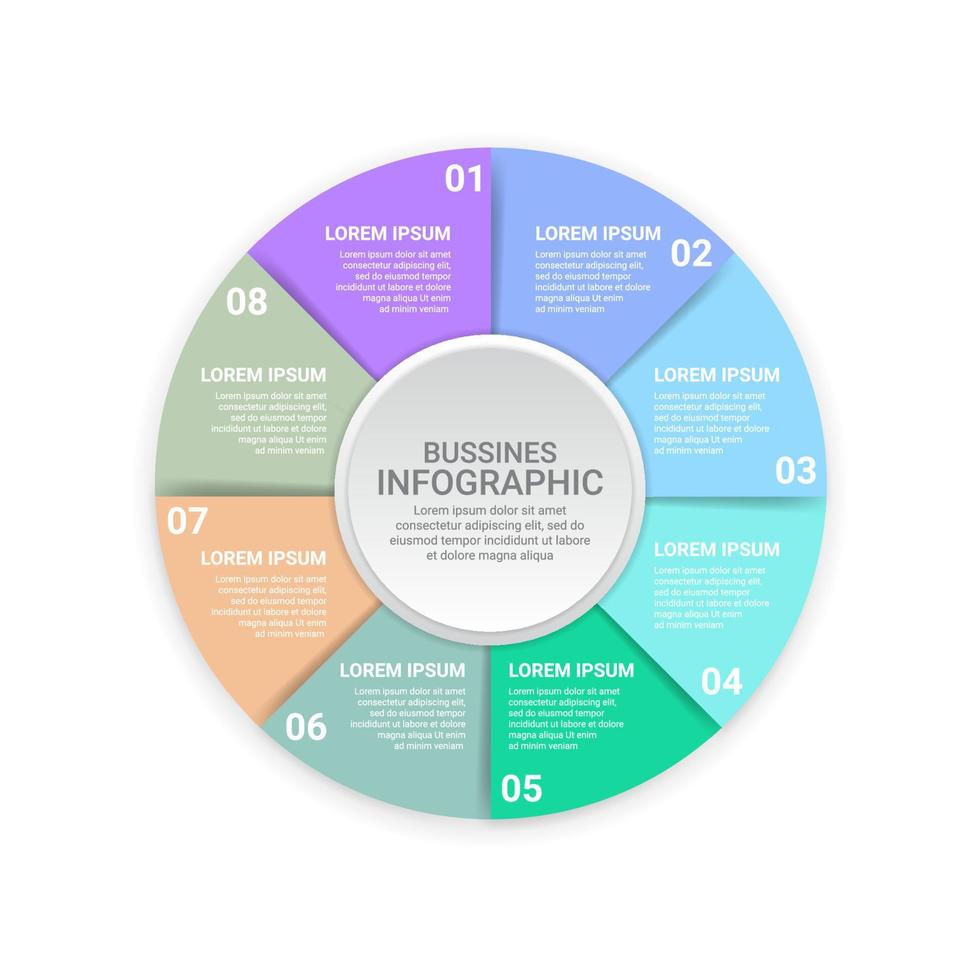 élément abstrait graphique, visualisation des données d'entreprise. diagramme de processus. un diagramme avec des étapes, des options, des sections ou des processus. modèle d'affaires vectoriel pour les présentations. concept créatif pour infographie