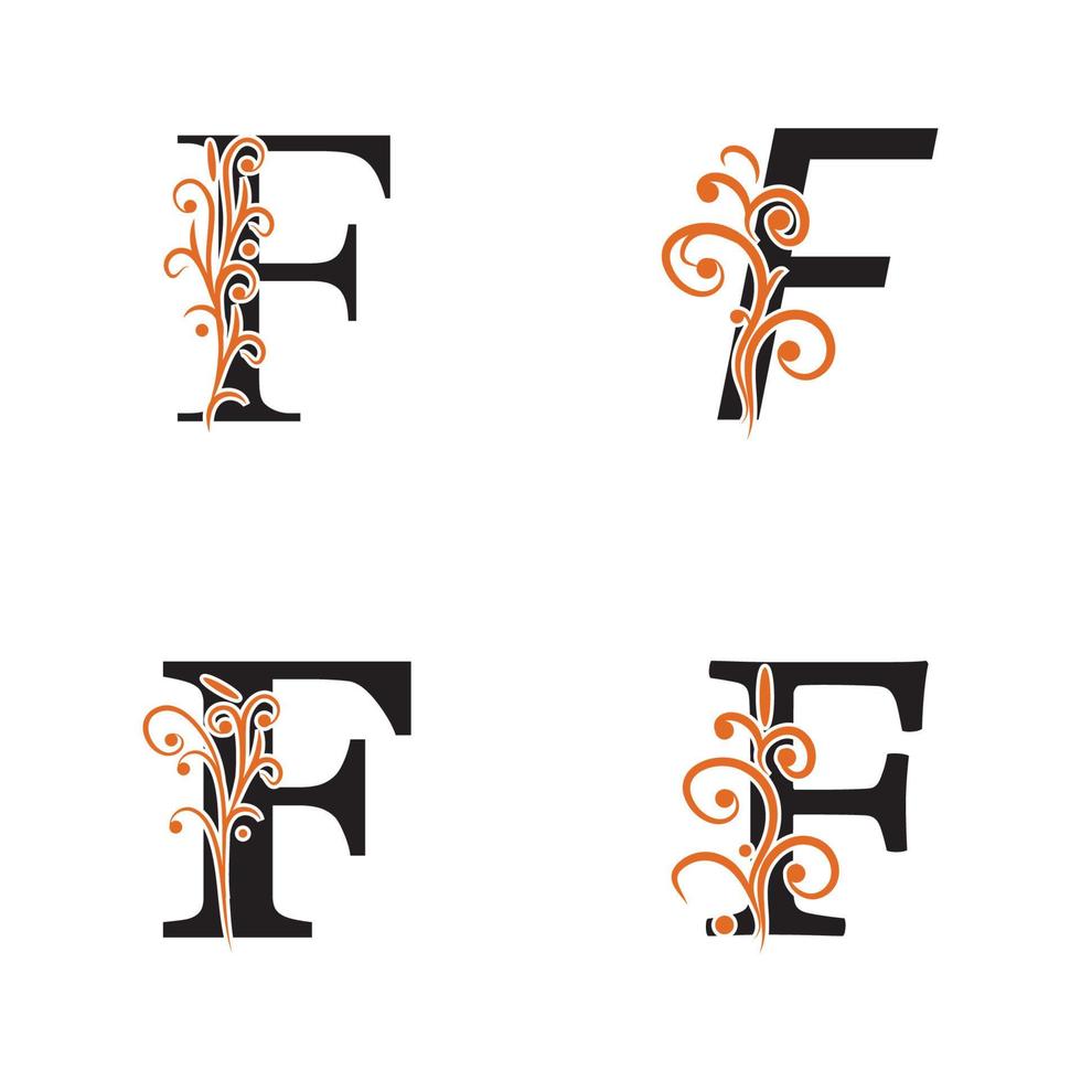 lettre créative f logo design vecteur modèle symbole logotype.