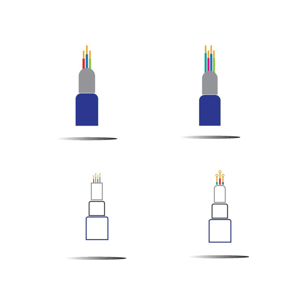 modèle de conception d'illustration d'icône de vecteur de câble de fibre optique