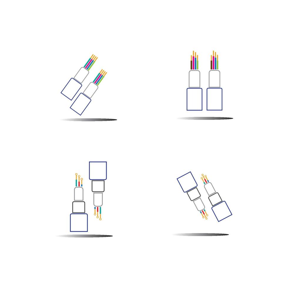 modèle de conception d'illustration d'icône de vecteur de câble de fibre optique