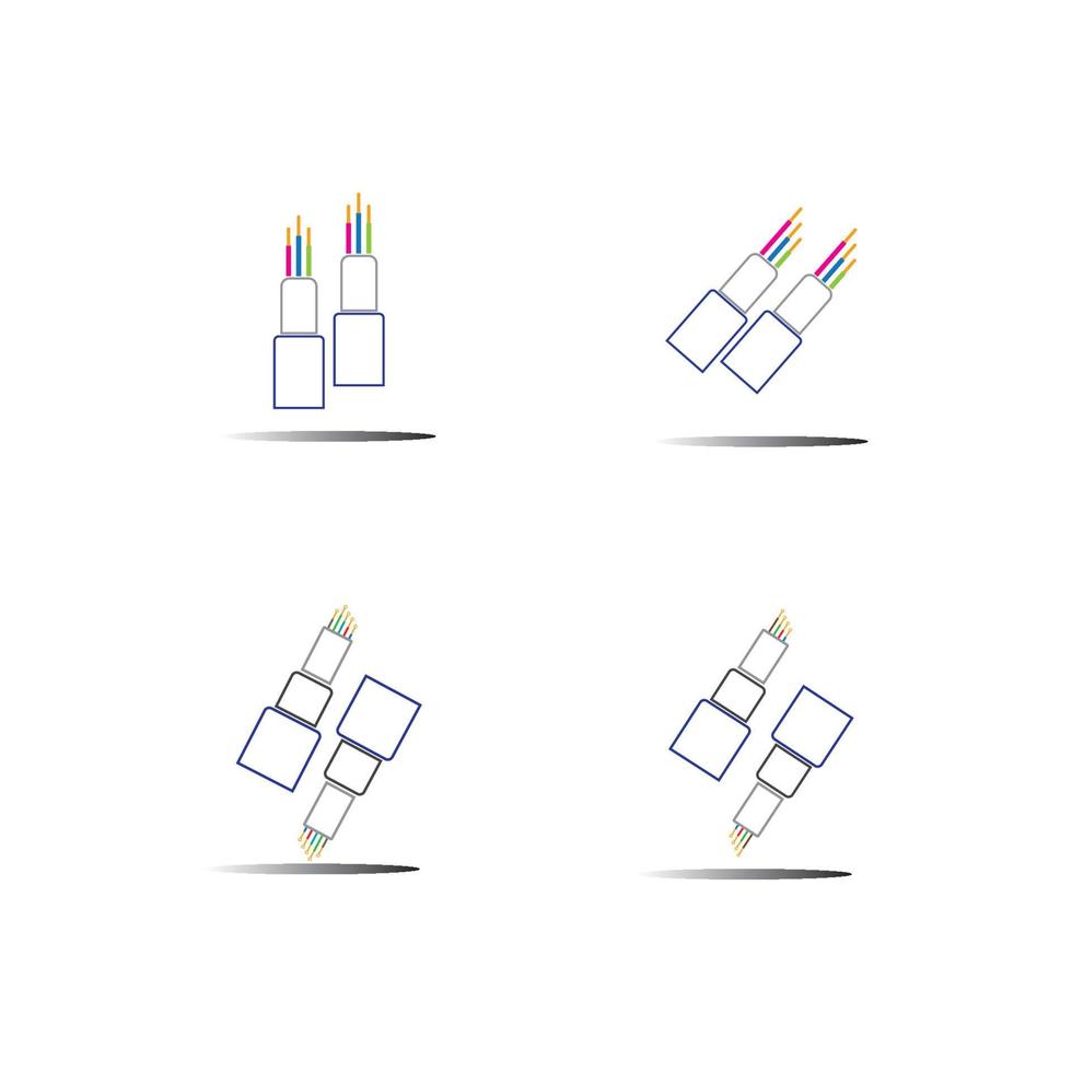 modèle de conception d'illustration d'icône de vecteur de câble de fibre optique