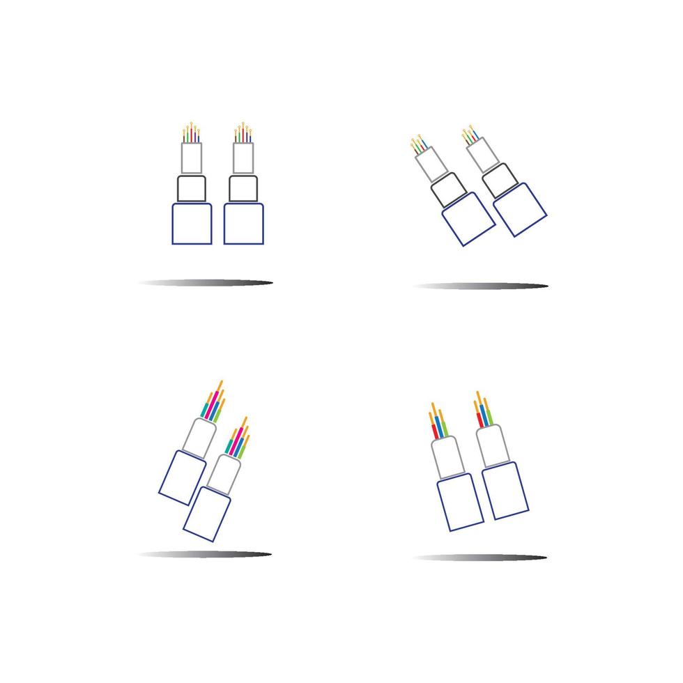 modèle de conception d'illustration d'icône de vecteur de câble de fibre optique