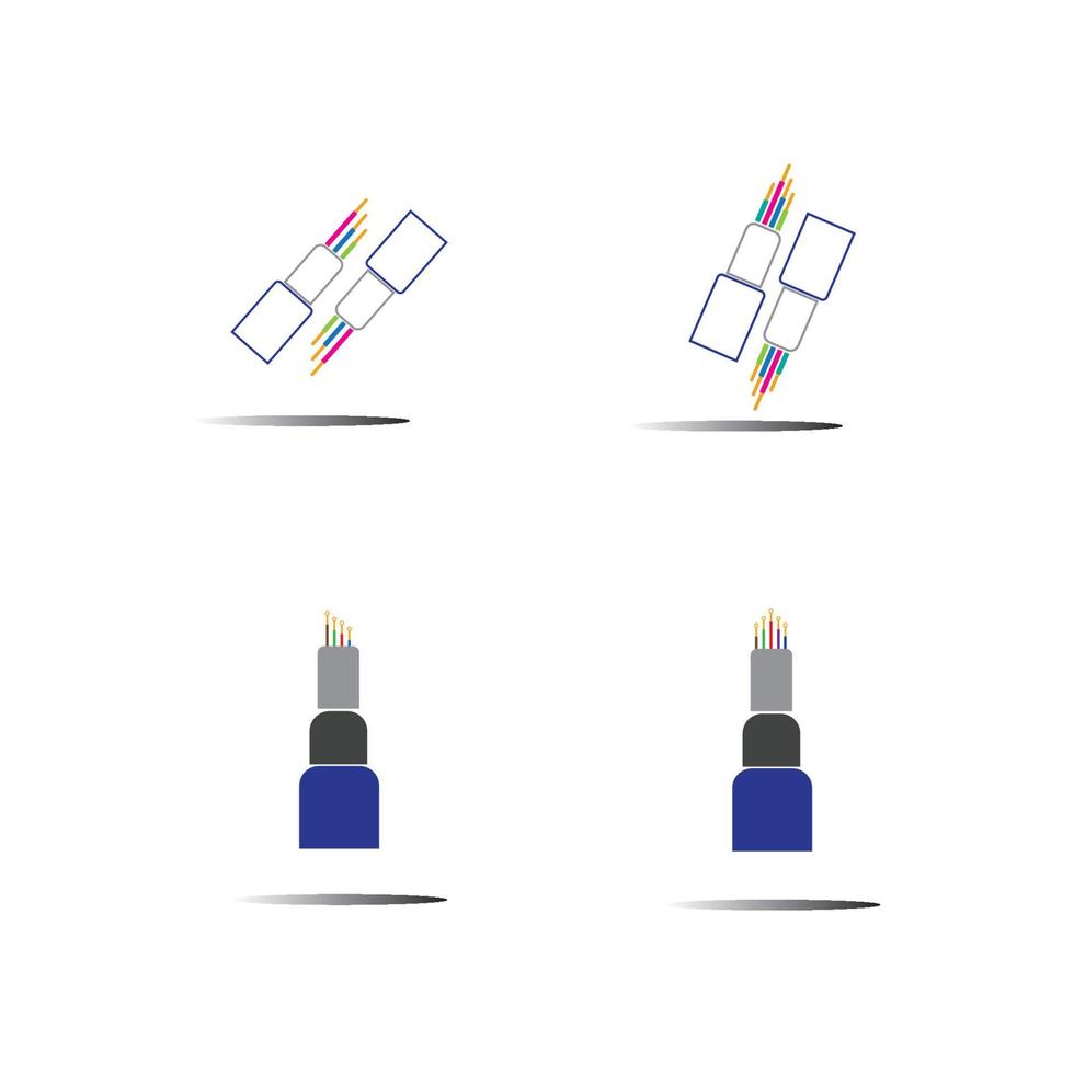 modèle de conception d'illustration d'icône de vecteur de câble de fibre optique