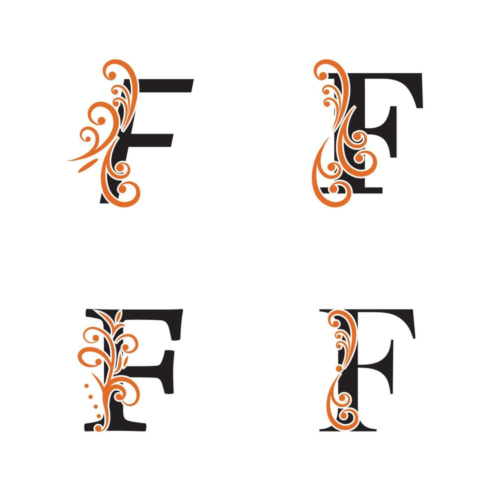 lettre créative f logo design vecteur modèle symbole logotype.