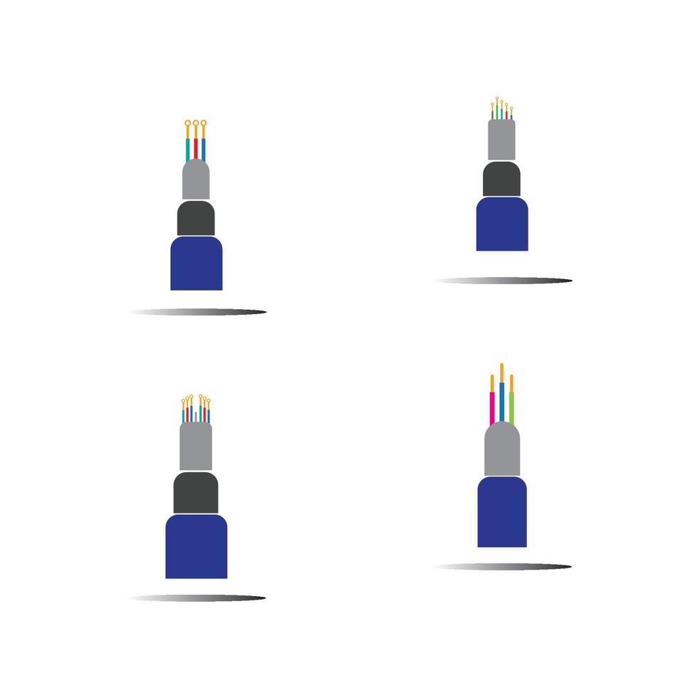 modèle de conception d'illustration d'icône de vecteur de câble de fibre optique