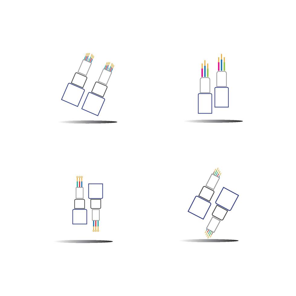 modèle de conception d'illustration d'icône de vecteur de câble de fibre optique