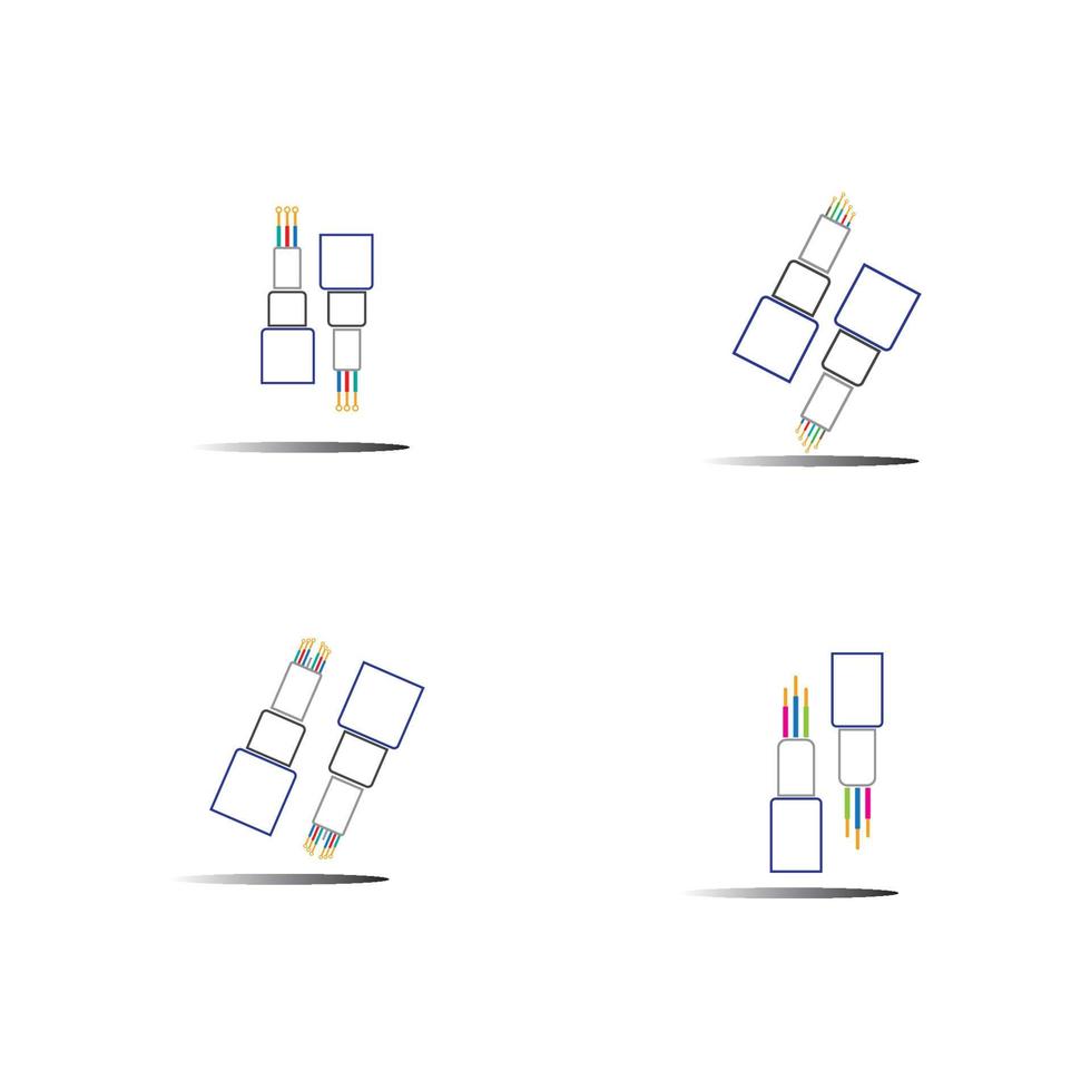 modèle de conception d'illustration d'icône de vecteur de câble de fibre optique