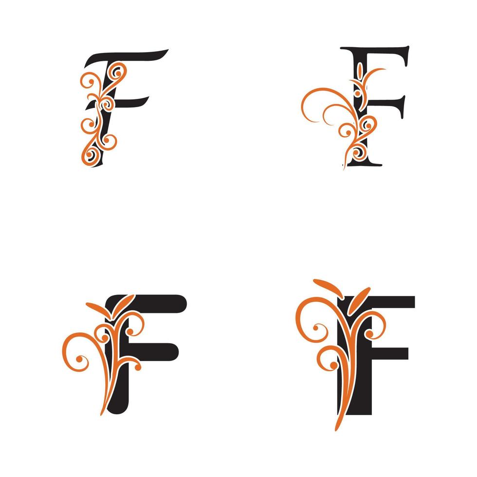 lettre créative f logo design vecteur modèle symbole logotype.