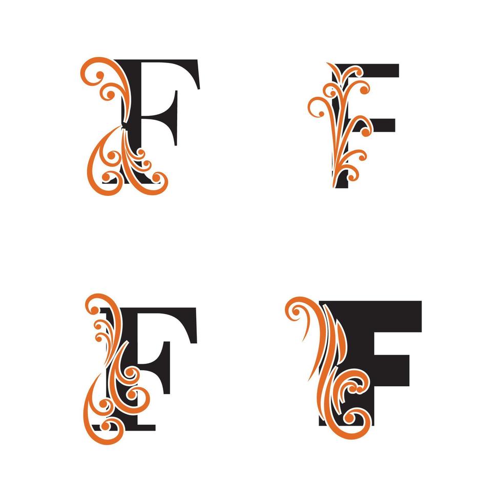 lettre créative f logo design vecteur modèle symbole logotype.