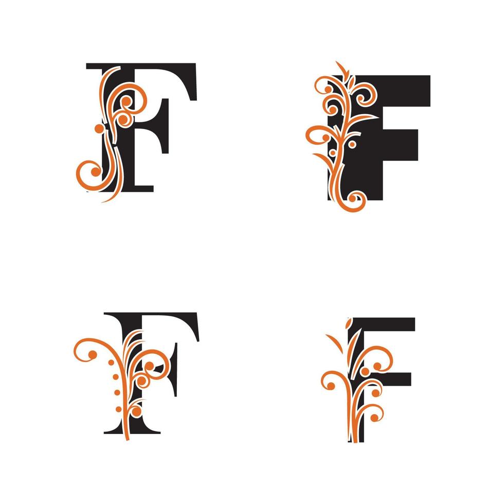 lettre créative f logo design vecteur modèle symbole logotype.