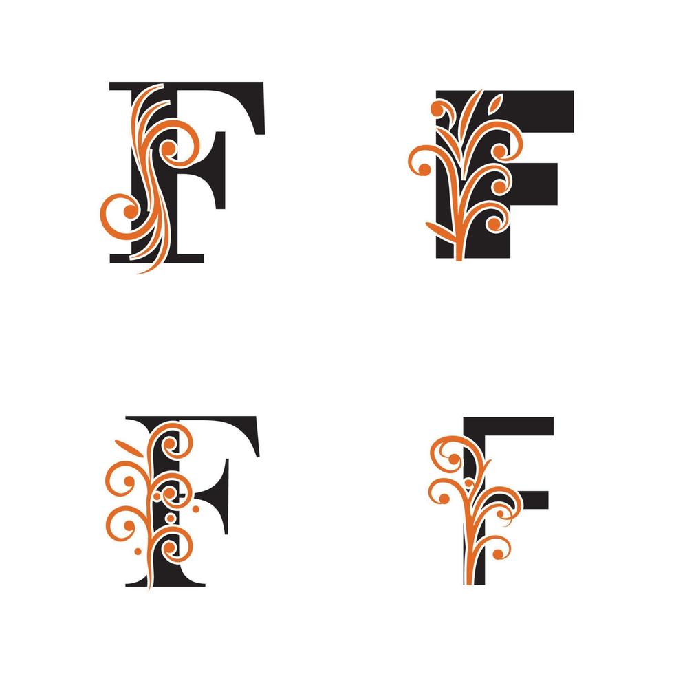 lettre créative f logo design vecteur modèle symbole logotype.