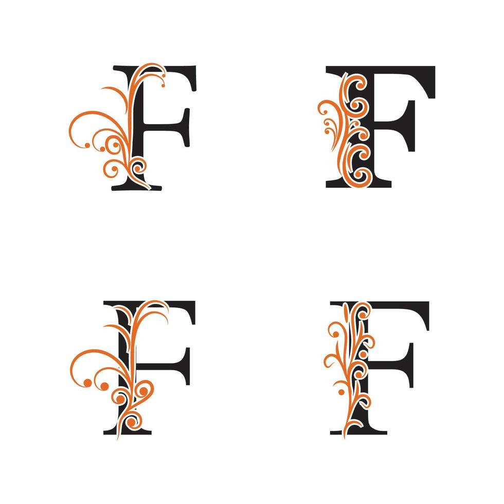 lettre créative f logo design vecteur modèle symbole logotype.